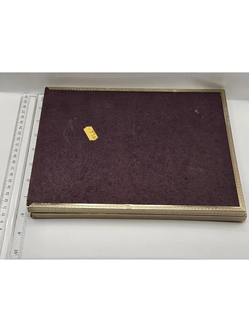 Vintage Gold Tone Metal Double 8x10 Picture Frame Bi Fold Hinged MCM Desktop